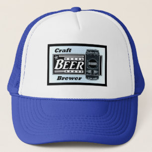 Casquette Brasseur de bière artisanale - Bleu noir & blanc p