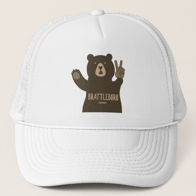 Casquette Brattleboro Vermont Ours de la paix (Devant)