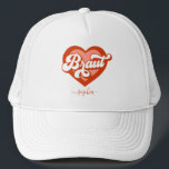Casquette Braut Und Team Braut Bachelorette Retro Herz<br><div class="desc">Braut Und Team Braut Bachelorette Retro Herz Trucker Hat Kappe Cappy Mariée Vintage Devenir la mariée de la mariéeTribe</div>
