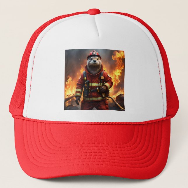 Casquette **"Bravoure éclatante : Le pompier Otter"** (Devant)