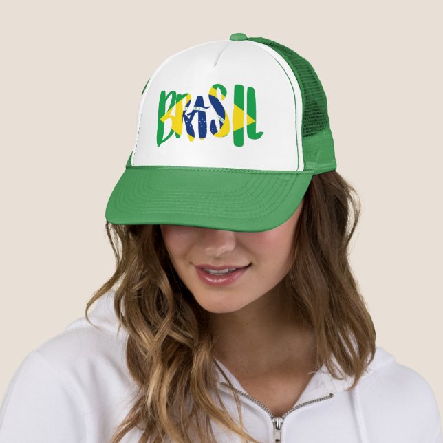 Casquette Brazil Logo – Foam Trucker Hat – World Cup 2026 Ed (En situation)