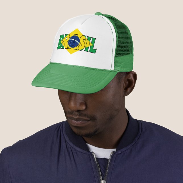 Casquette Brazil Logo – Foam Trucker Hat – World Cup 2026 Ed (En situation)