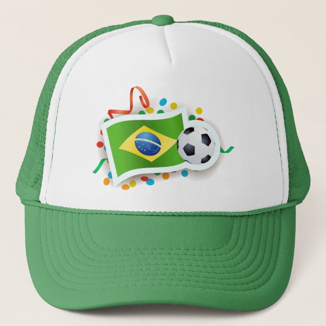 Casquette Brazil, soccer design (Devant)