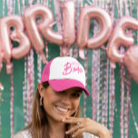 Casquette Bride Custom Text<br><div class="desc">This cute Trucker Hat features hot pink text that reads: Sister of the Bride. Click "Edit Design" to easily change or remove text. Delete text so that it simply reads: Bride, or change the text from sister to mother, friend, cousin, niece or whatever you choose. This fun hat is perfect...</div>