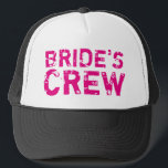 Casquette BRIDES ÉQUIPAGE vintage bachelorette partie camion<br><div class="desc">BRIDES CREW chapeaux de camionneur vintage de bachelorette de partie. Casquettes noirs au texte fané mignon avec texte personnalisé pour l'entourage de la mariée d'équipe et de la mariée. Accessoire de gag amusant pour groupe mariage, mariage, soirée filles, voyage de fin de semaine des filles etc.Faites vos propres accessoires pour...</div>