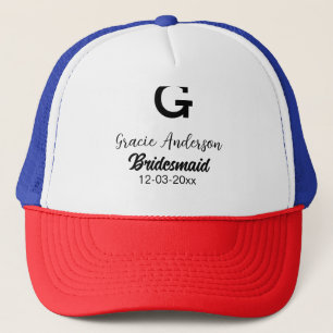 Casquette Bridesmaid ajouter nom monogramme simple minimal m