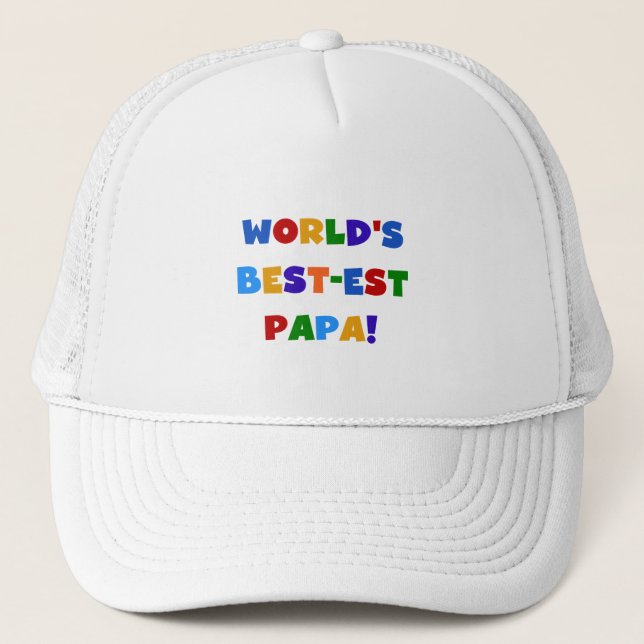Casquette Bright Colours World's Best Papa Tshirts and Gifts (Devant)