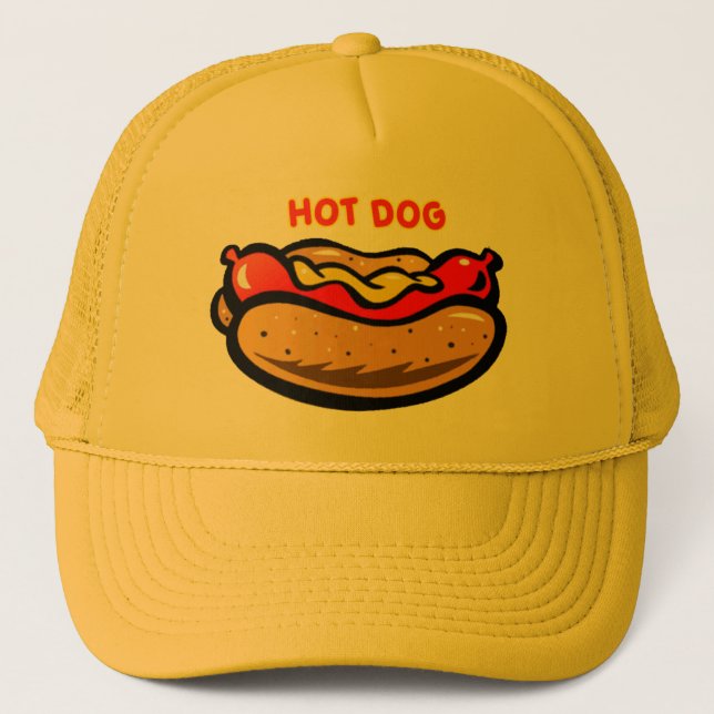 Casquette Bright Yellow Hot Dog Stand Custom Print Logo (Devant)