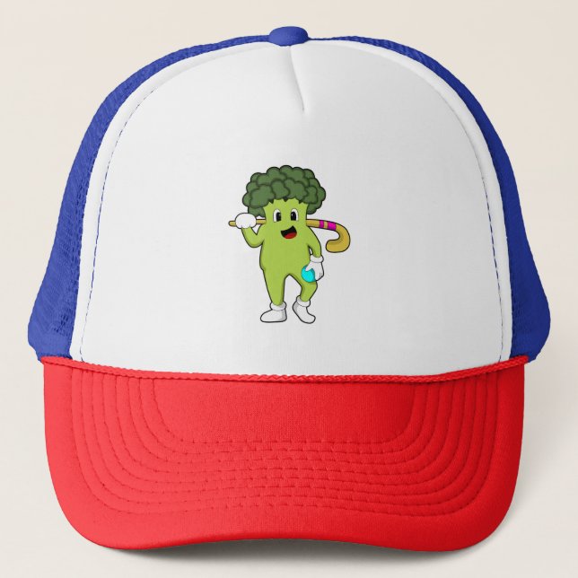 Casquette Broccoli à Hockey avec chauve-souris de hockey (Devant)