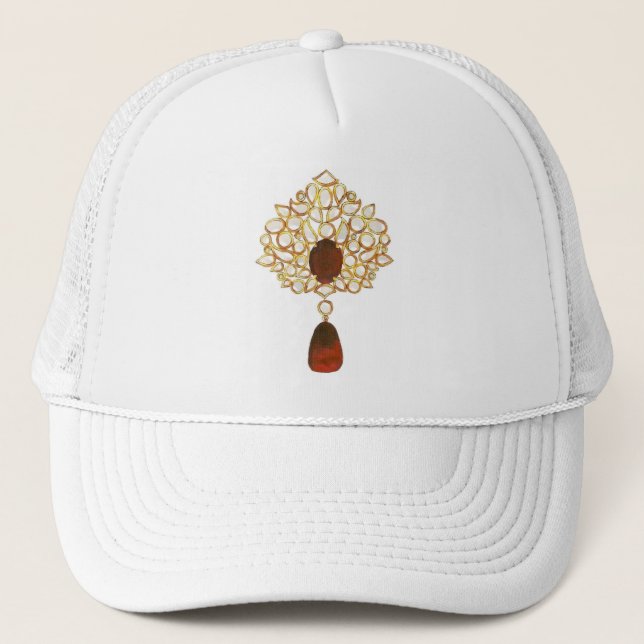 Casquette Broche Kundan & ruby (Devant)
