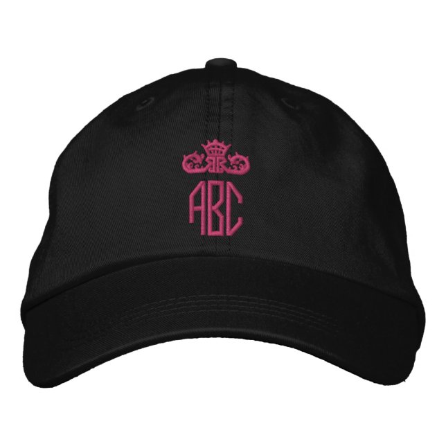 Casquette brodé à la couronne rose chaude Monogram (Devant)