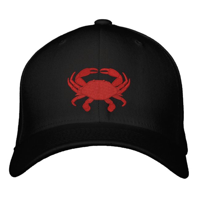 Casquette brodé de crabe rouge (Devant)