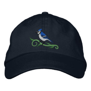 Casquette brodé de geai bleu