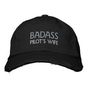 Casquette brodé de la femme du pilote de Badass