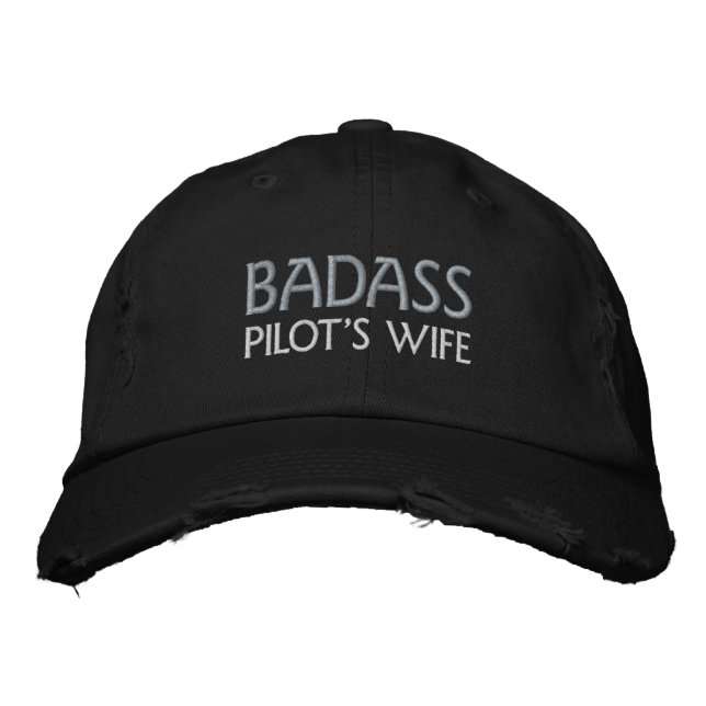 Casquette brodé de la femme du pilote de Badass (Devant)