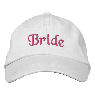 Casquette Brodé de mariée : blanc avec lettrage ro