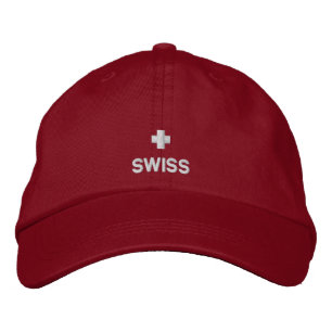 Casquette brodé du drapeau suisse