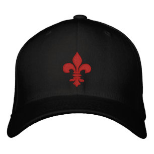 Casquette brodé Fleur de Lis Rouge