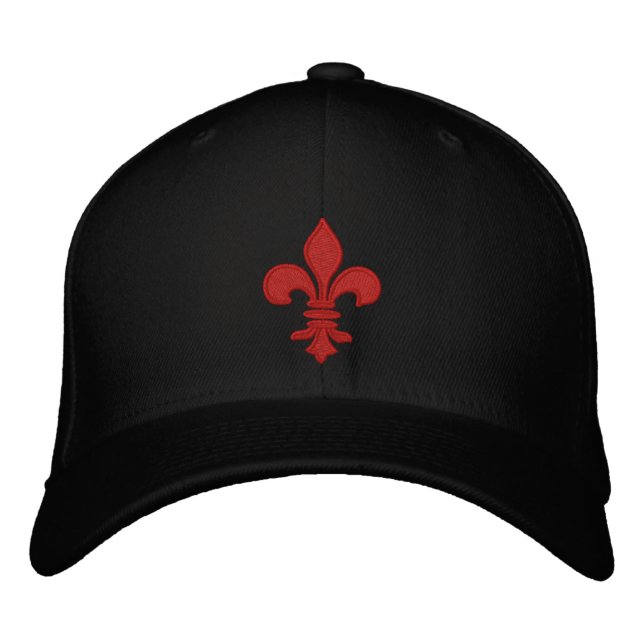 Casquette brodé Fleur de Lis Rouge (Devant)