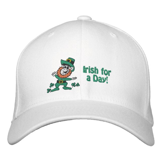 Casquette brodé - Leprechaun Irish pour une journé (Devant)