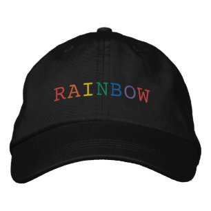 Casquette brodé par mot d'arc-en-ciel