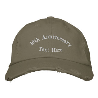 Casquette Brodée 10e anniversaire avec texte personnalisé chapeau v