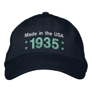 Casquette Brodée 1935 ou toute année 80e anniversaire A6A NOIR et T