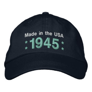 Casquette Brodée 1945 ou toute année 70e anniversaire A6 NOIR et TU