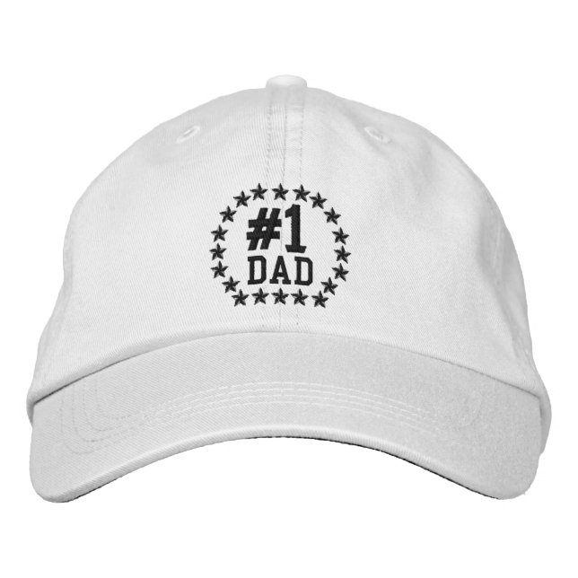 Casquette Brodée #1 DAD Numéro Un Étoiles Broderie (Devant)