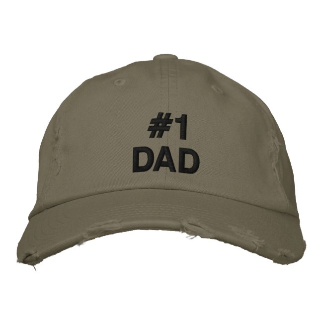 Casquette Brodée #1 Papa noir olive vert coutume texte mignon moder (Devant)