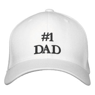 Casquette Brodée #1Papa blanc noir texte personnalisé mignon modern