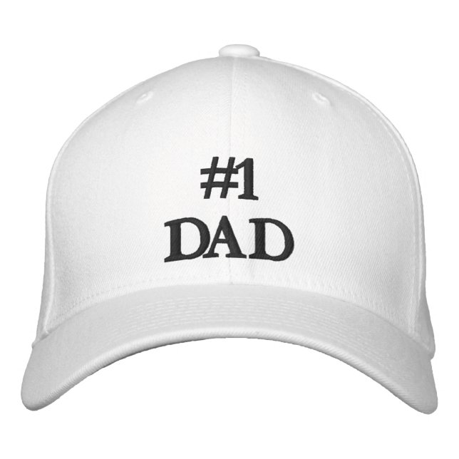 Casquette Brodée #1Papa blanc noir texte personnalisé mignon modern (Devant)