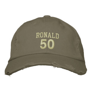 Casquette Brodée 50 Anniversaire Nom personnalisé KHAKI GREEN V03
