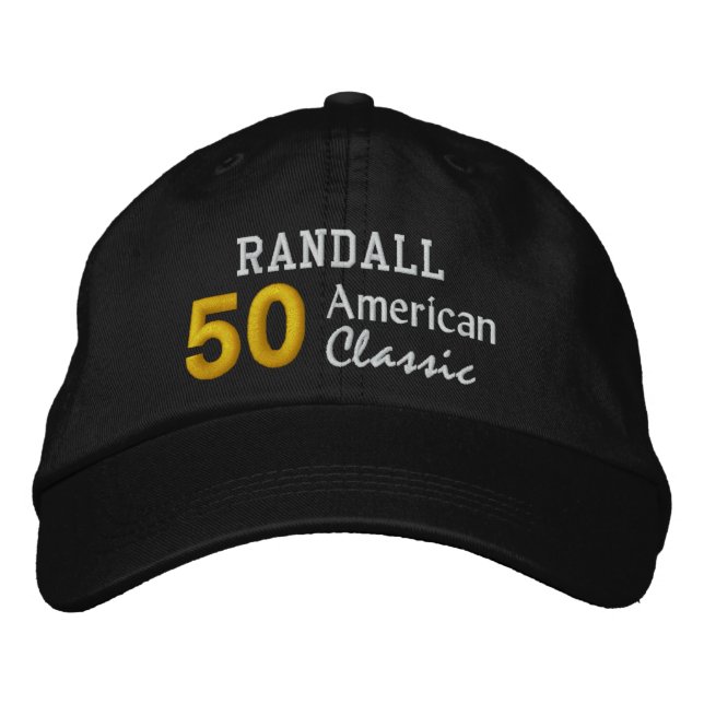 Casquette Brodée 50e anniversaire AMERICAN CLASSIC Nom personnalisé (Devant)
