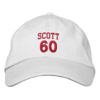 60 Anniversaire Nom personnalisé Broderie rouge V1