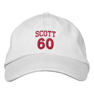 Casquette Brodée 60 Anniversaire Nom personnalisé Broderie rouge V1