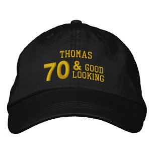 Casquette Brodée 70 Anniversaire bon look NOIR et OR W70E
