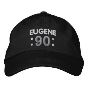 Casquette Brodée 90e anniversaire Nom personnalisé ARGENT BLANC NOI