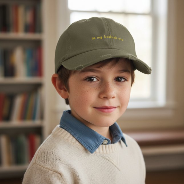 Casquette Brodée À Mon Ère Bibliophile en Olive Clair (Créateur téléchargé)