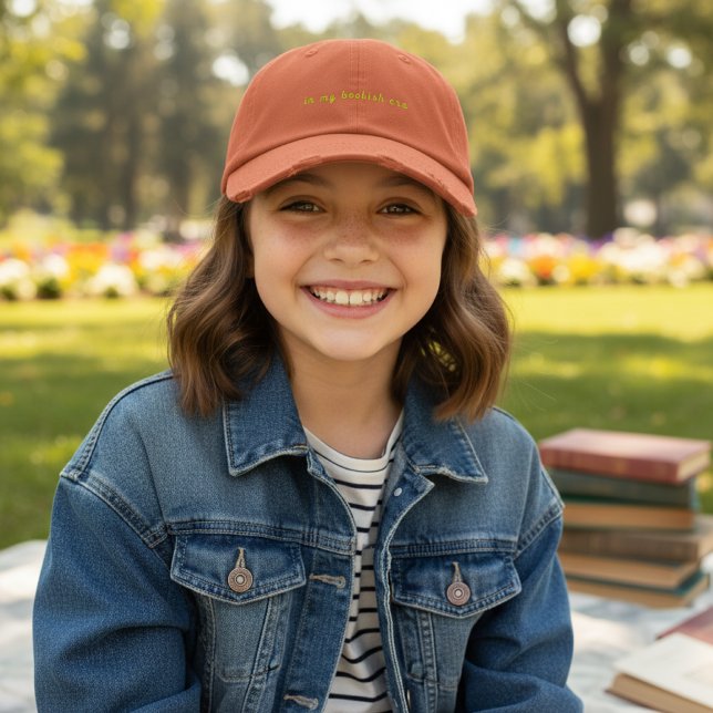 Casquette Brodée À mon ère livresque en orange brûlé (Créateur téléchargé)