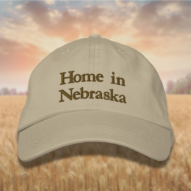 Casquette Brodée Accueil en Nebraska en Brown doré (Créateur téléchargé)