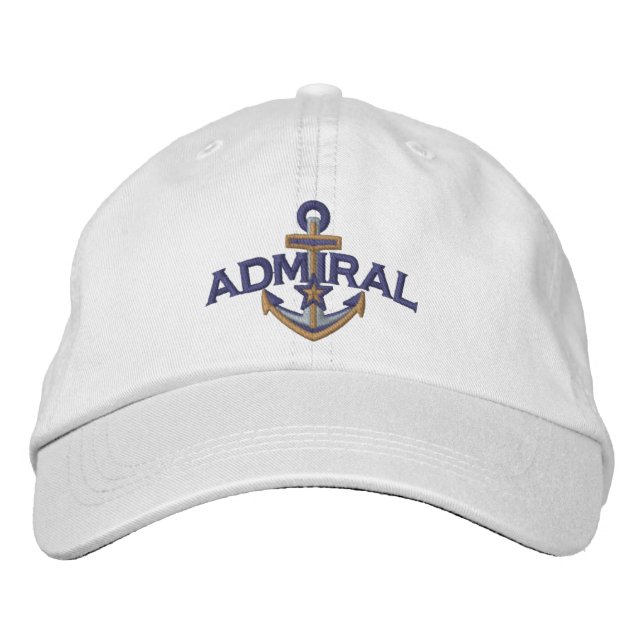 Casquette Brodée Admiral Nautical Star Anchor Embroidery (Devant)