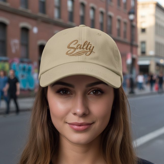 Casquette Brodée Agir salé drôle sarcasme dire (Acting Salty Funny Sarcasm Saying Embroidered Baseball Cap by Ricaso. dry humor, witty comebacks.)