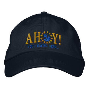 Casquette Brodée AHOY ! Broderie de voeux nautiques