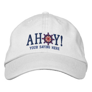 Casquette Brodée AHOY ! Broderie de voeux nautiques
