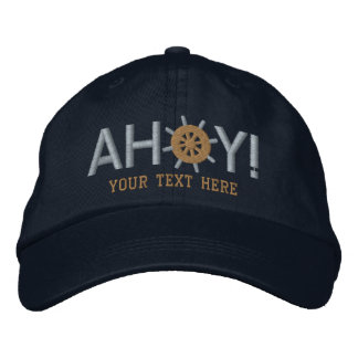Casquette Brodée Ahoy Ships Wheel Captains Personalized
