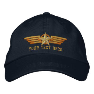 Casquette Brodée Ailes de pilote d'insigne d'étoile personnalisées