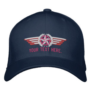Casquette Brodée Ailes de pilote Laurier de l'étoile de l'aviation