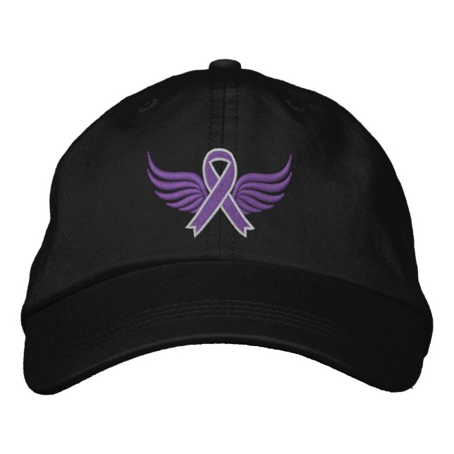 Casquette Brodée Ailes du ruban de fibrose kystique (Devant)