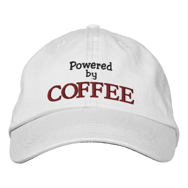 Casquette Brodée Alimenté par café (Devant)